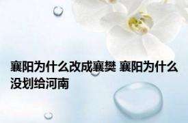 襄阳为什么改成襄樊 襄阳为什么没划给河南