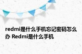 redmi是什么手机忘记密码怎么办 Redmi是什么手机