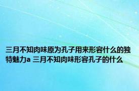 三月不知肉味原为孔子用来形容什么的独特魅力a 三月不知肉味形容孔子的什么