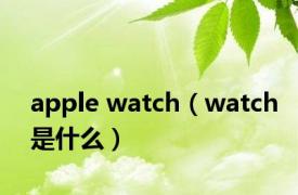 apple watch（watch是什么）