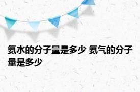 氨水的分子量是多少 氨气的分子量是多少