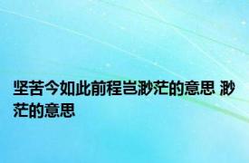 坚苦今如此前程岂渺茫的意思 渺茫的意思 