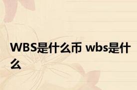 WBS是什么币 wbs是什么