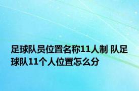 足球队员位置名称11人制 队足球队11个人位置怎么分