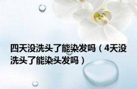 四天没洗头了能染发吗（4天没洗头了能染头发吗）