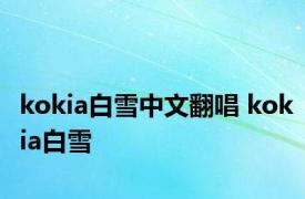 kokia白雪中文翻唱 kokia白雪 