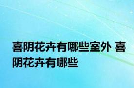 喜阴花卉有哪些室外 喜阴花卉有哪些