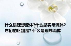 什么是理想流体?什么是实际流体?它们的区别是? 什么是理想流体