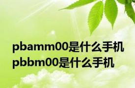 pbamm00是什么手机 pbbm00是什么手机