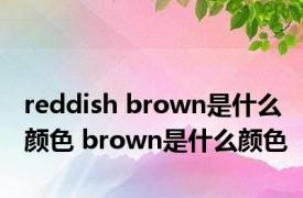 reddish brown是什么颜色 brown是什么颜色