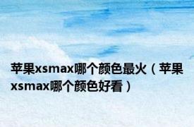 苹果xsmax哪个颜色最火（苹果xsmax哪个颜色好看）