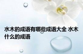 水木的成语有哪些成语大全 水木什么的成语