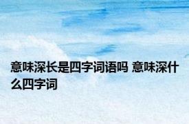 意味深长是四字词语吗 意味深什么四字词