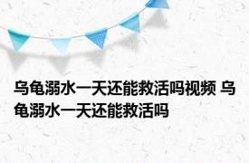 乌龟溺水一天还能救活吗视频 乌龟溺水一天还能救活吗