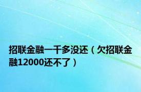 招联金融一千多没还（欠招联金融12000还不了）