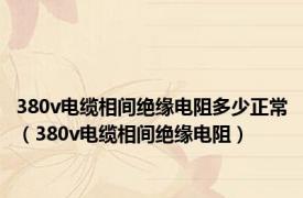 380v电缆相间绝缘电阻多少正常（380v电缆相间绝缘电阻）