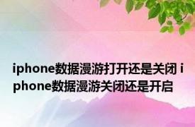 iphone数据漫游打开还是关闭 iphone数据漫游关闭还是开启