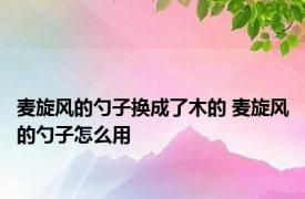 麦旋风的勺子换成了木的 麦旋风的勺子怎么用