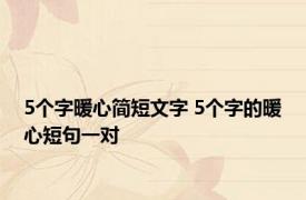 5个字暖心简短文字 5个字的暖心短句一对