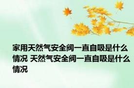 家用天然气安全阀一直自吸是什么情况 天然气安全阀一直自吸是什么情况