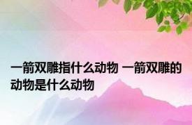 一箭双雕指什么动物 一箭双雕的动物是什么动物