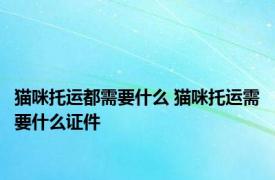 猫咪托运都需要什么 猫咪托运需要什么证件