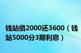 钱站借2000还3600（钱站5000分3期利息）