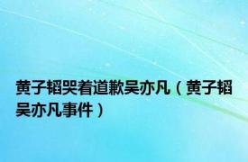 黄子韬哭着道歉吴亦凡（黄子韬吴亦凡事件）