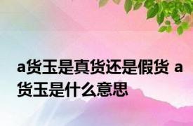 a货玉是真货还是假货 a货玉是什么意思