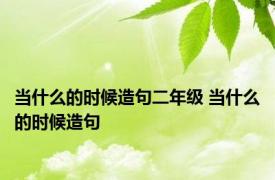 当什么的时候造句二年级 当什么的时候造句