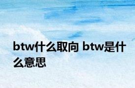 btw什么取向 btw是什么意思