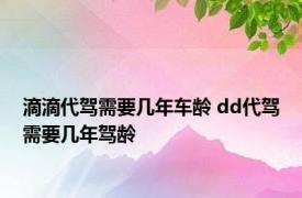 滴滴代驾需要几年车龄 dd代驾需要几年驾龄