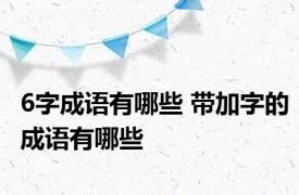 6字成语有哪些 带加字的成语有哪些