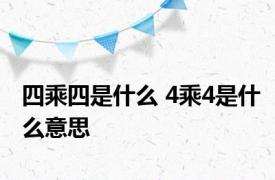 四乘四是什么 4乘4是什么意思