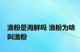 渔粉是海鲜吗 渔粉为啥叫渔粉