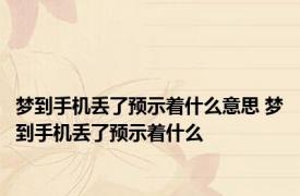 梦到手机丢了预示着什么意思 梦到手机丢了预示着什么