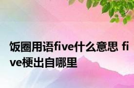 饭圈用语five什么意思 five梗出自哪里