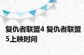 复仇者联盟4 复仇者联盟5上映时间