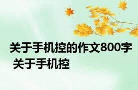 关于手机控的作文800字 关于手机控