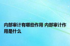 内部审计有哪些作用 内部审计作用是什么