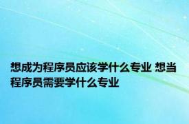 想成为程序员应该学什么专业 想当程序员需要学什么专业