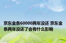 京东金条60000两年没还 京东金条两年没还了会有什么影响