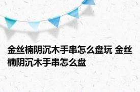 金丝楠阴沉木手串怎么盘玩 金丝楠阴沉木手串怎么盘