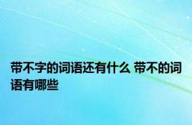 带不字的词语还有什么 带不的词语有哪些