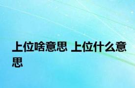 上位啥意思 上位什么意思