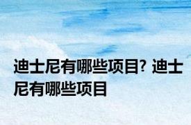 迪士尼有哪些项目? 迪士尼有哪些项目