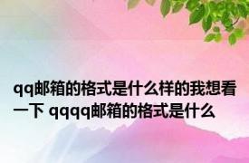 qq邮箱的格式是什么样的我想看一下 qqqq邮箱的格式是什么