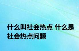 什么叫社会热点 什么是社会热点问题