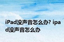 iPad没声音怎么办? ipad没声音怎么办