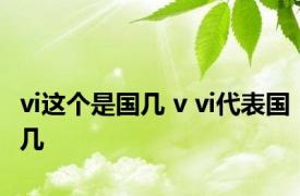 vi这个是国几 v vi代表国几